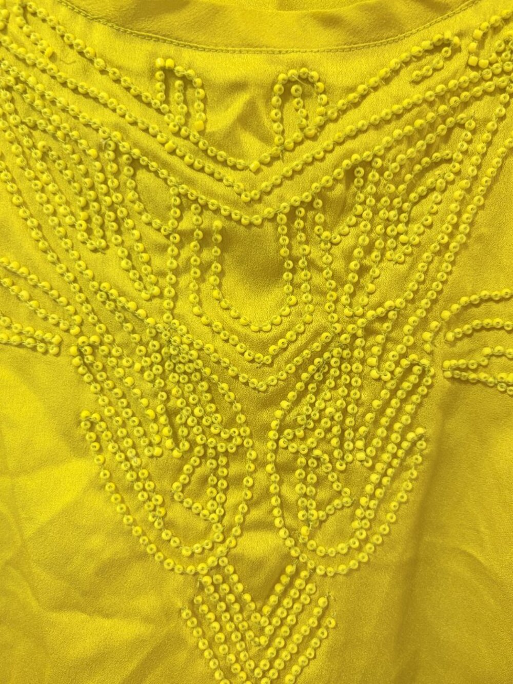 Adrianna Papell Chartreuse Tank Top Sleeveless Beaded Size 10 NWT Flawed* - Picture 3 of 15